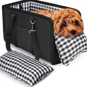 NWOT Black & White Center Console Dog Car Seat & Carrier